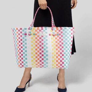 Kate Spade woven summer colorful tote
